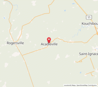 Map of Acadieville, New BrunswickNew Brunswick