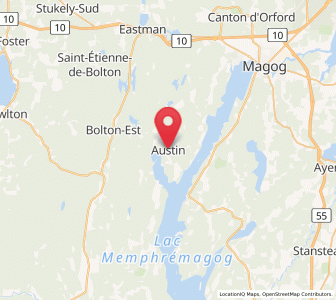 Map of Austin, Quebec