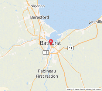 Map of Bathurst, New BrunswickNew Brunswick