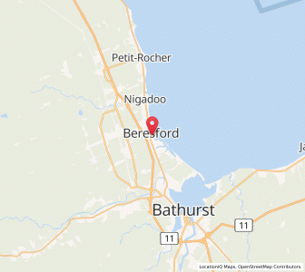 Map of Beresford, New BrunswickNew Brunswick