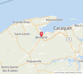 Map of Bertrand, New BrunswickNew Brunswick