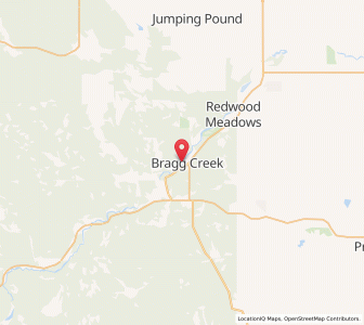 Map of Bragg Creek, AlbertaAlberta