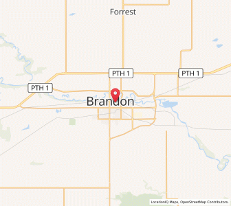 Map of Brandon, ManitobaManitoba