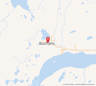 Map of Buchans, Newfoundland & LabradorNewfoundland and Labrador