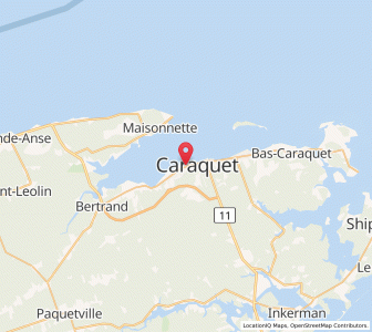 Map of Caraquet, New BrunswickNew Brunswick