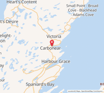 Map of Carbonear, Newfoundland & LabradorNewfoundland and Labrador