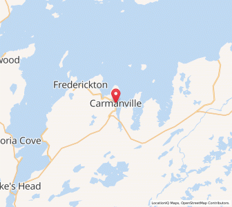 Map of Carmanville, Newfoundland & LabradorNewfoundland and Labrador
