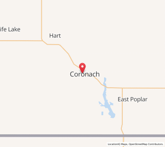 Map of Coronach, SaskatchewanSaskatchewan