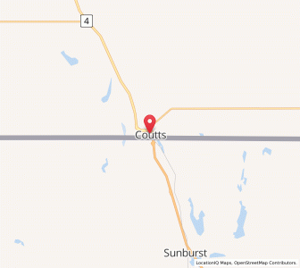 Map of Coutts, AlbertaAlberta