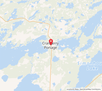 Map of Cranberry Portage, ManitobaManitoba