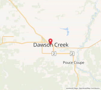 Map of Dawson Creek, British ColumbiaBritish Columbia
