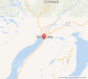 Map of Deer Lake, Newfoundland & LabradorNewfoundland and Labrador