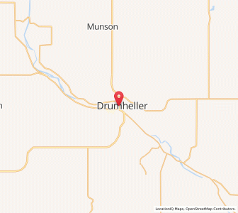 Map of Drumheller, AlbertaAlberta