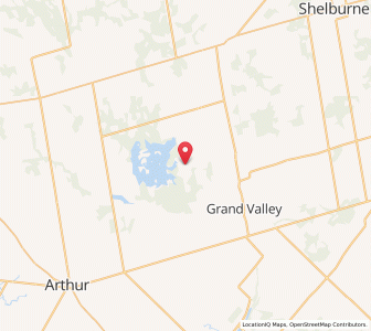 Map of East Luther Grand Valley, OntarioOntario