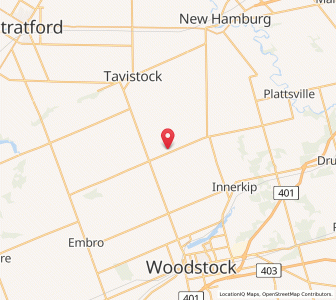 Map of East Zorra-Tavistock, OntarioOntario
