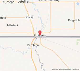 Map of Emerson, ManitobaManitoba