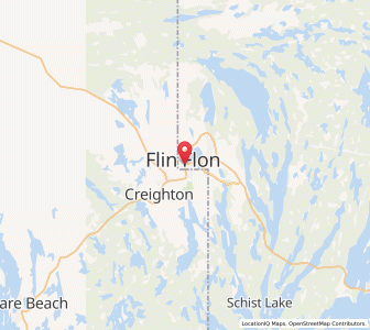 Map of Flin Flon, ManitobaManitoba