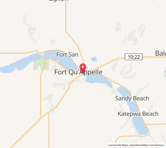 Map of Fort Qu'Appelle, SaskatchewanSaskatchewan