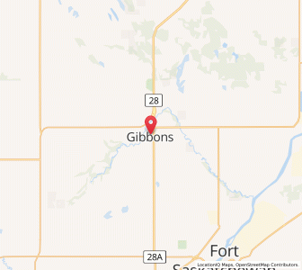 Map of Gibbons, AlbertaAlberta