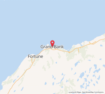 Map of Grand Bank, Newfoundland & LabradorNewfoundland and Labrador