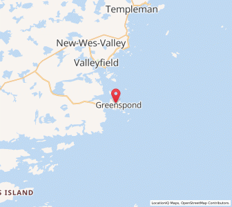 Map of Greenspond, Newfoundland & LabradorNewfoundland and Labrador