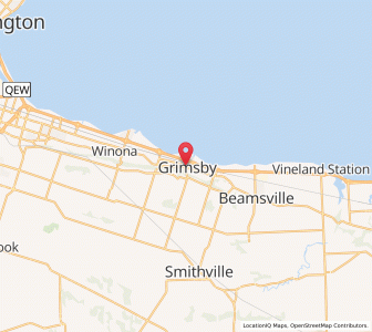 Map of Grimsby, OntarioOntario