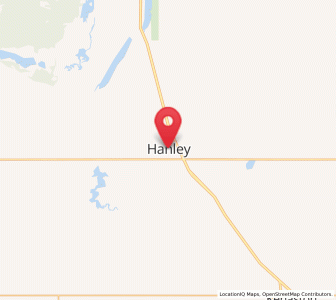 Map of Hanley, Saskatchewan