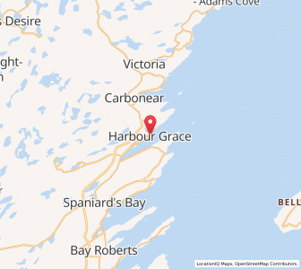Map of Harbour Grace, Newfoundland & LabradorNewfoundland and Labrador
