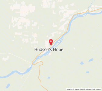 Map of Hudson's Hope, British ColumbiaBritish Columbia