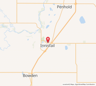 Map of Innisfail, AlbertaAlberta