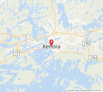 Map of Kenora, OntarioOntario