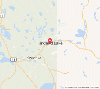 Map of Kirkland Lake, OntarioOntario
