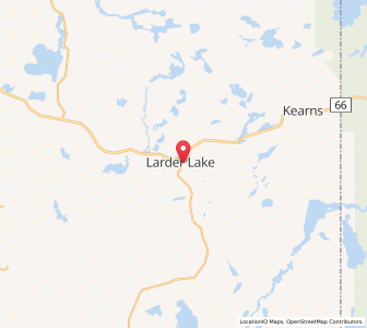 Map of Larder Lake, OntarioOntario