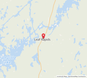Map of Leaf Rapids, ManitobaManitoba