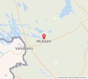Map of McAdam, New BrunswickNew Brunswick