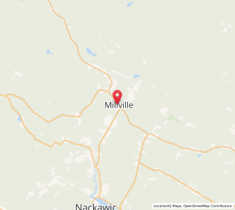 Map of Millville, New BrunswickNew Brunswick