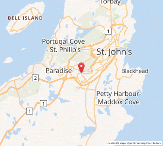 Map of Mount Pearl, Newfoundland & LabradorNewfoundland and Labrador