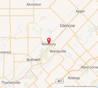 Map of Newbury, OntarioOntario