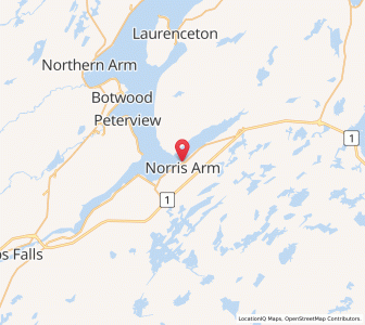 Map of Norris Arm, Newfoundland & LabradorNewfoundland and Labrador