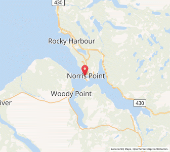 Map of Norris Point, Newfoundland & LabradorNewfoundland and Labrador