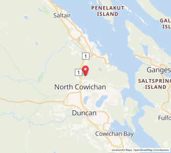 Map of North Cowichan, British ColumbiaBritish Columbia
