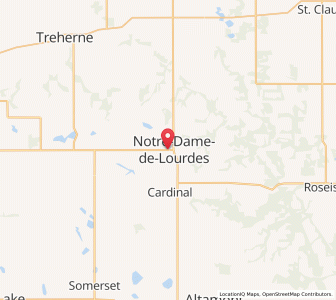 Map of Notre Dame de Lourdes, ManitobaManitoba