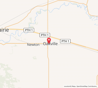 Map of Oakville, ManitobaManitoba