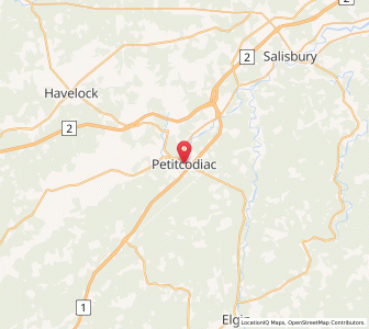 Map of Petitcodiac, New BrunswickNew Brunswick