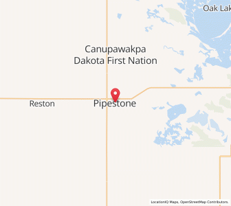 Map of Pipestone, ManitobaManitoba