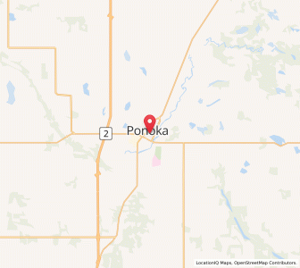Map of Ponoka, AlbertaAlberta