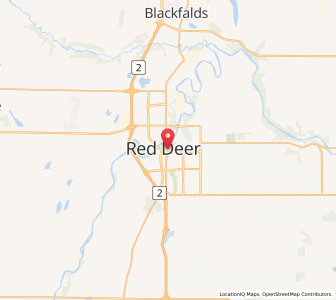 Map of Red Deer, AlbertaAlberta