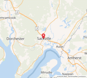Map of Sackville, New BrunswickNew Brunswick