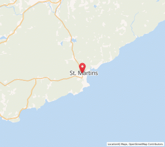 Map of Saint Martins, New BrunswickNew Brunswick