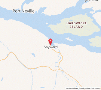 Map of Sayward, British ColumbiaBritish Columbia